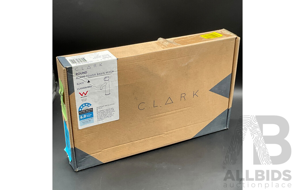 CLARK Round Blade Tower Basin Mixer (Matte Black) - Lot of 2