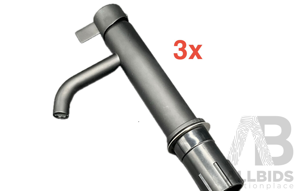 CLARK Round Blade Tower Basin Mixer (Matte Black) - Lot of 3