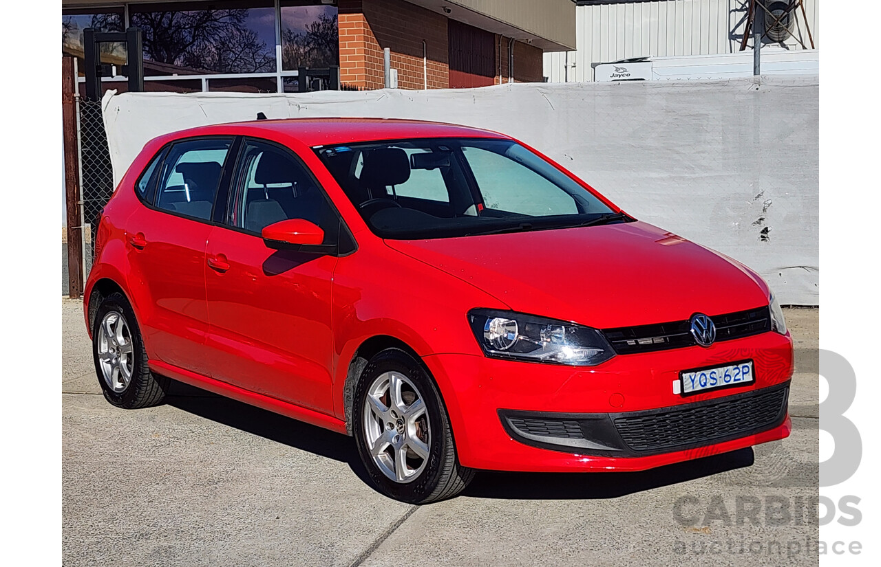 03/2012 Volkswagen Polo 77 TSI Comfortline 6R MY12 5d Hatchback Red 1.2L