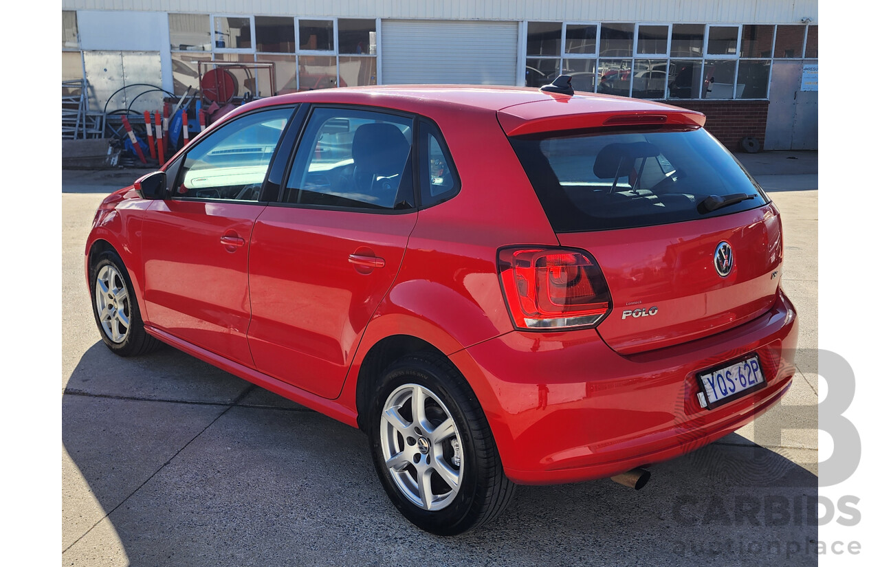 03/2012 Volkswagen Polo 77 TSI Comfortline 6R MY12 5d Hatchback Red 1.2L