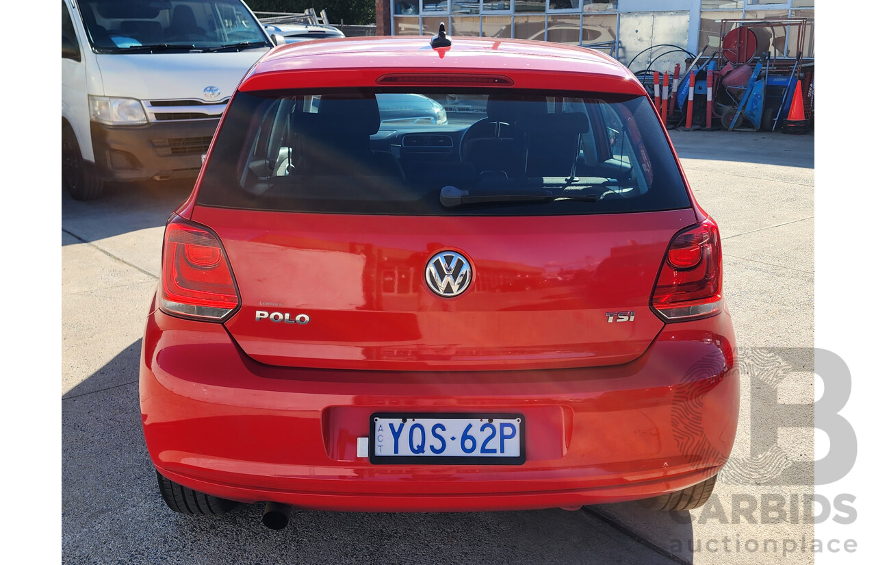 03/2012 Volkswagen Polo 77 TSI Comfortline 6R MY12 5d Hatchback Red 1.2L