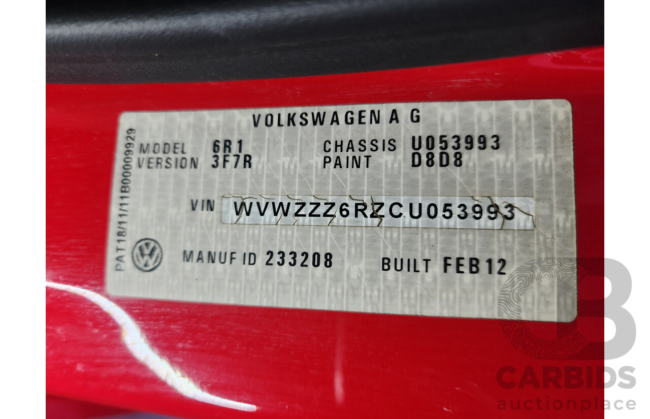 03/2012 Volkswagen Polo 77 TSI Comfortline 6R MY12 5d Hatchback Red 1.2L