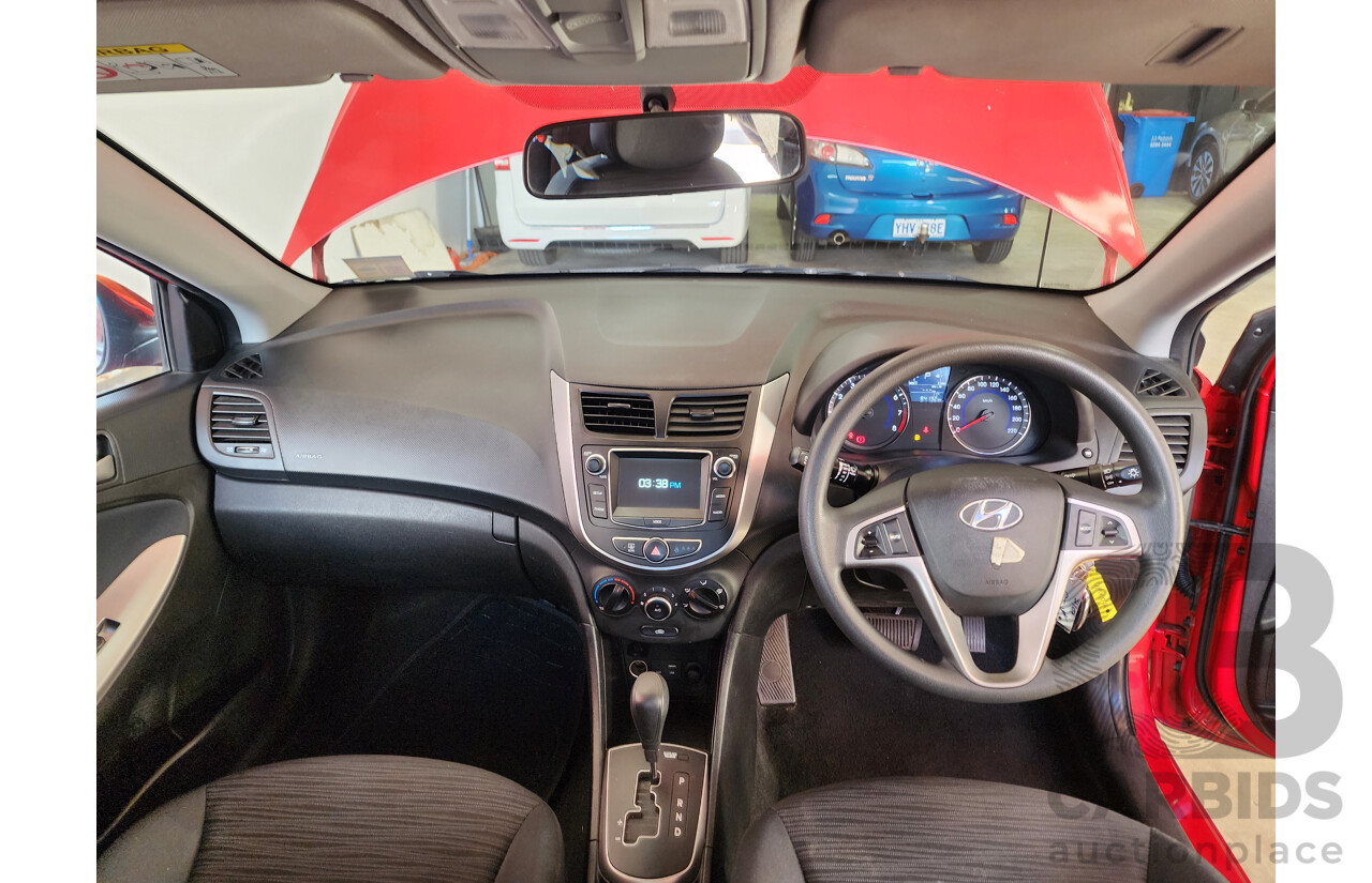 10/2016 Hyundai Accent Active RB4 MY16 5d Hatchback Red 1.4L
