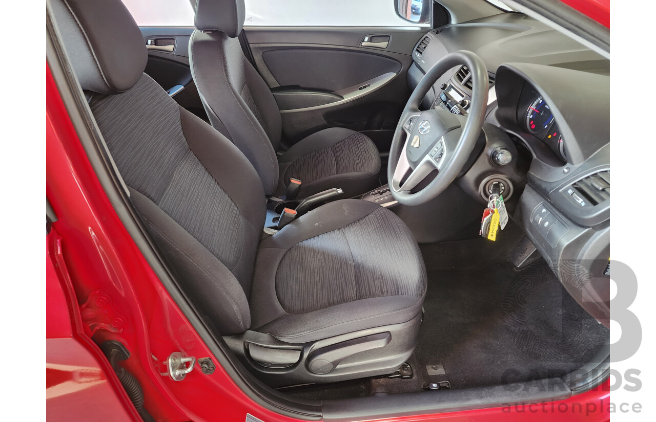 10/2016 Hyundai Accent Active RB4 MY16 5d Hatchback Red 1.4L