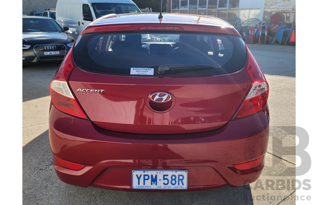 10/2016 Hyundai Accent Active RB4 MY16 5d Hatchback Red 1.4L