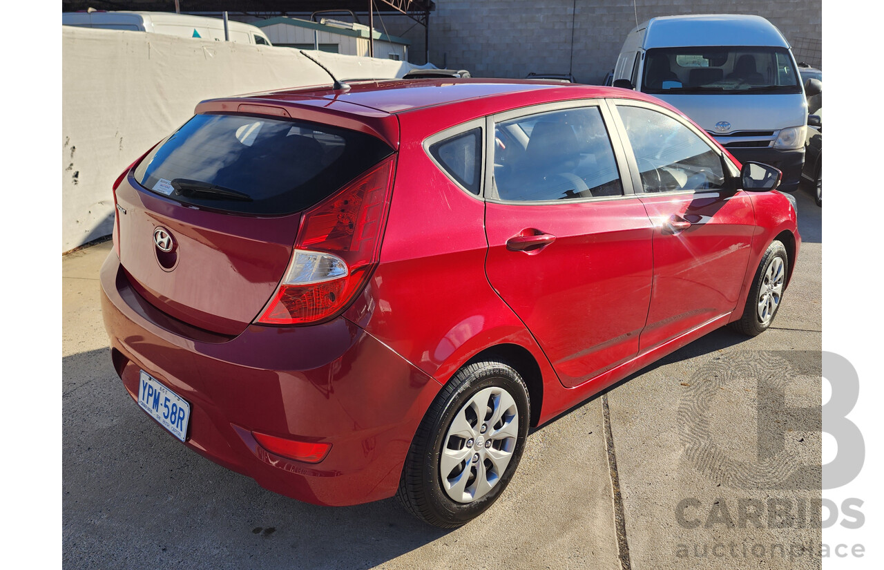 10/2016 Hyundai Accent Active RB4 MY16 5d Hatchback Red 1.4L