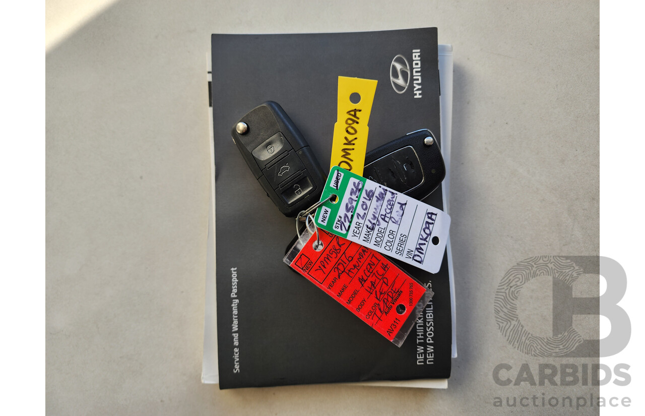 10/2016 Hyundai Accent Active RB4 MY16 5d Hatchback Red 1.4L