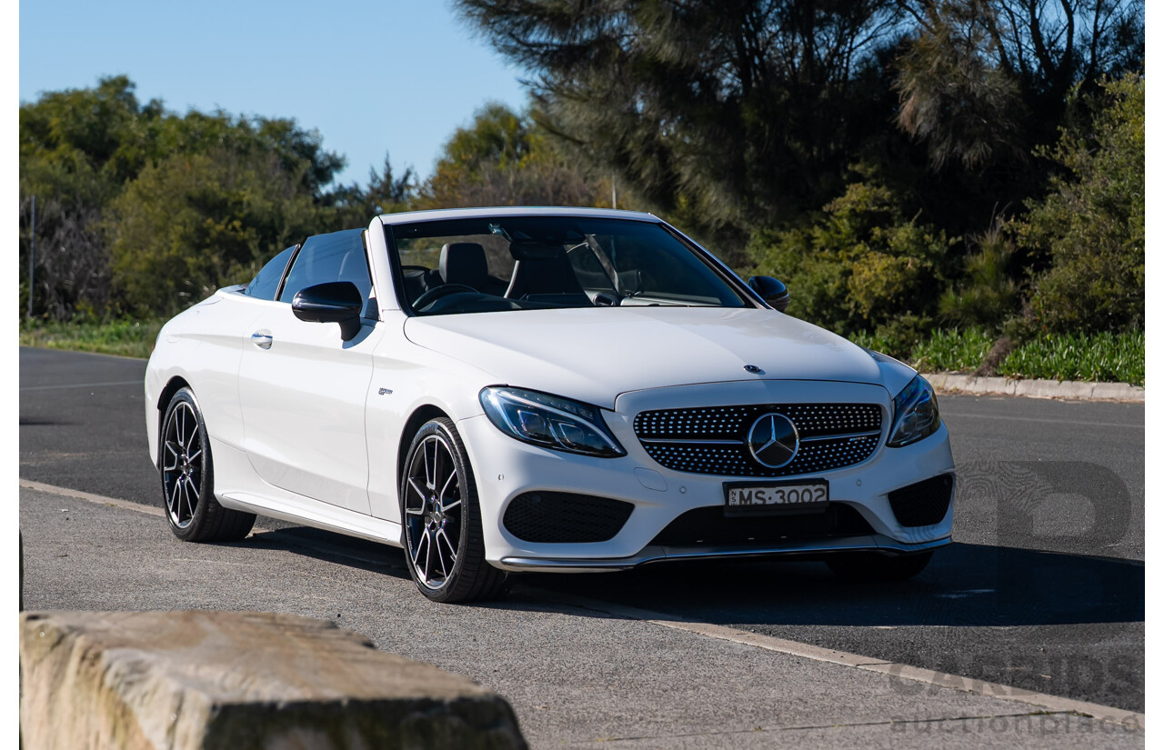 10/2017 Mercedes-Benz AMG C43 (AWD) 205 MY17.5 2D Cabriolet Polar White Twin Turbo V6 3.0L