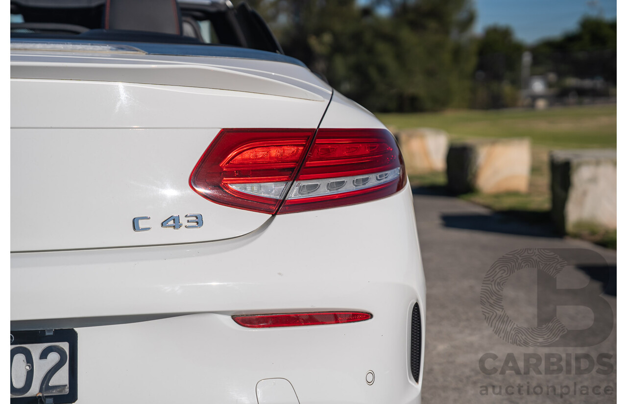 10/2017 Mercedes-Benz AMG C43 (AWD) 205 MY17.5 2D Cabriolet Polar White Twin Turbo V6 3.0L