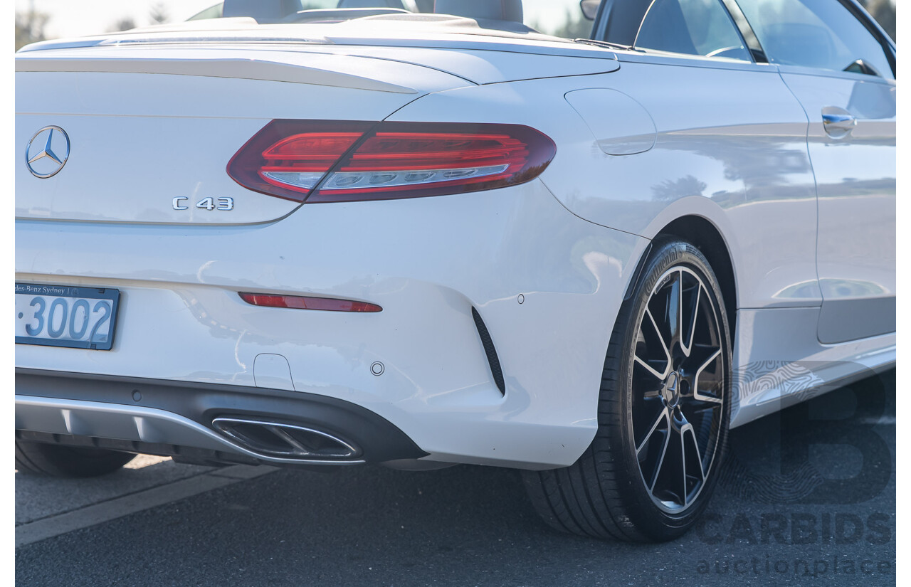 10/2017 Mercedes-Benz AMG C43 (AWD) 205 MY17.5 2D Cabriolet Polar White Twin Turbo V6 3.0L