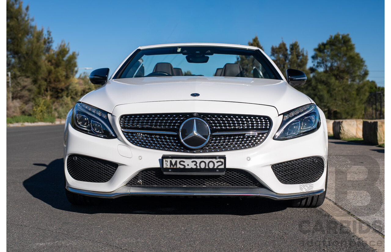10/2017 Mercedes-Benz AMG C43 (AWD) 205 MY17.5 2D Cabriolet Polar White Twin Turbo V6 3.0L