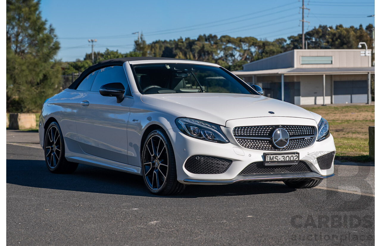 10/2017 Mercedes-Benz AMG C43 (AWD) 205 MY17.5 2D Cabriolet Polar White Twin Turbo V6 3.0L