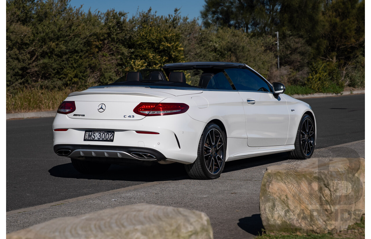 10/2017 Mercedes-Benz AMG C43 (AWD) 205 MY17.5 2D Cabriolet Polar White Twin Turbo V6 3.0L