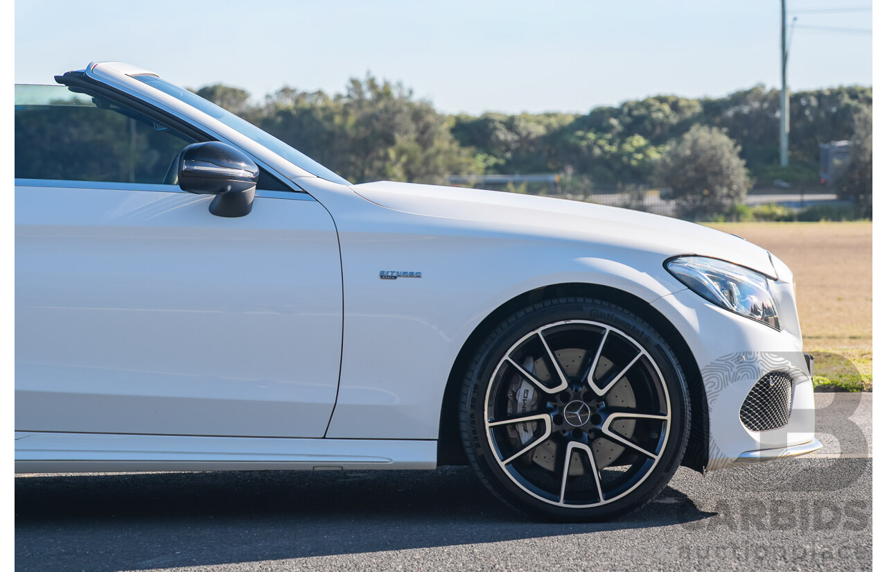 10/2017 Mercedes-Benz AMG C43 (AWD) 205 MY17.5 2D Cabriolet Polar White Twin Turbo V6 3.0L