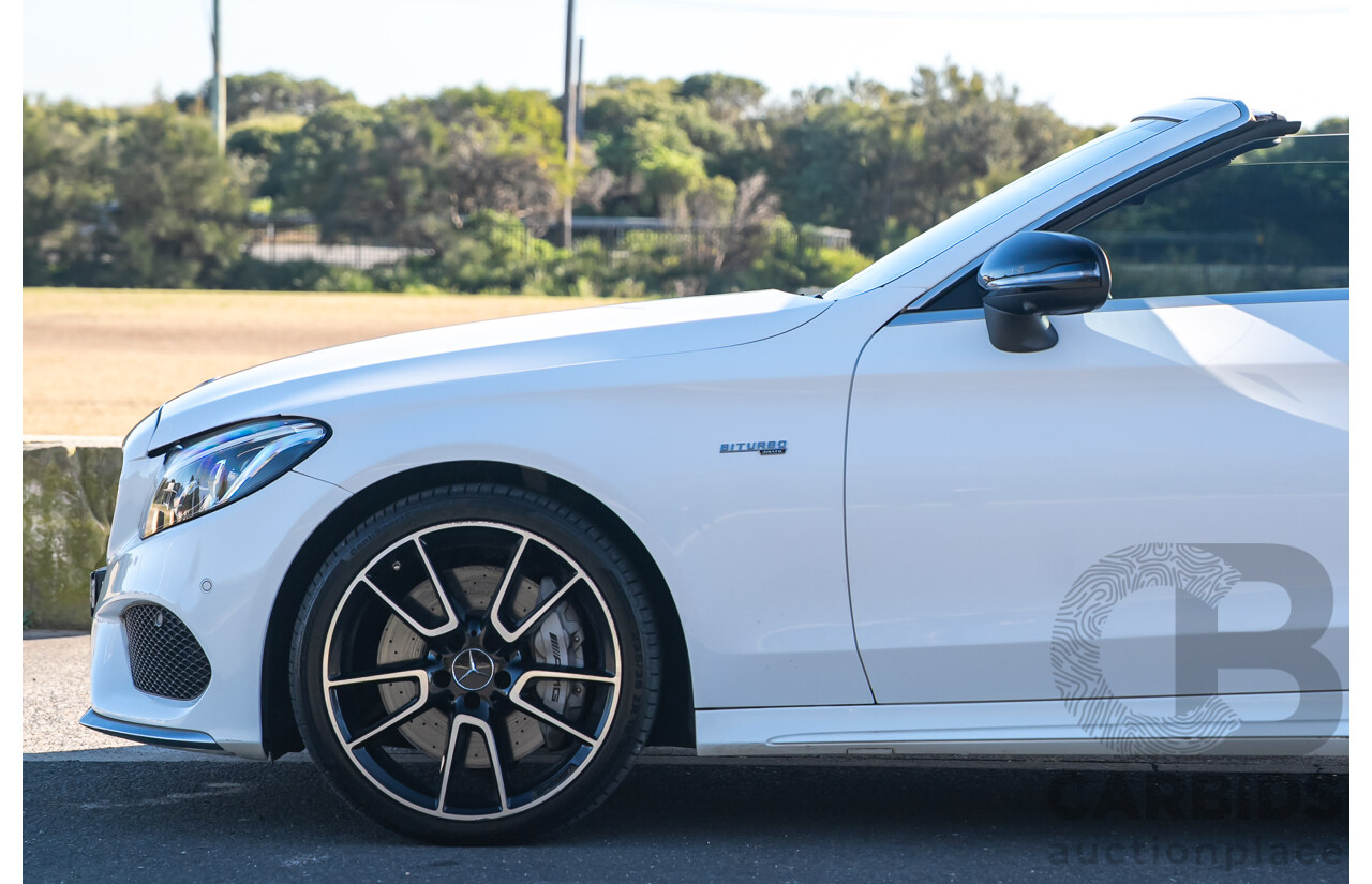 10/2017 Mercedes-Benz AMG C43 (AWD) 205 MY17.5 2D Cabriolet Polar White Twin Turbo V6 3.0L