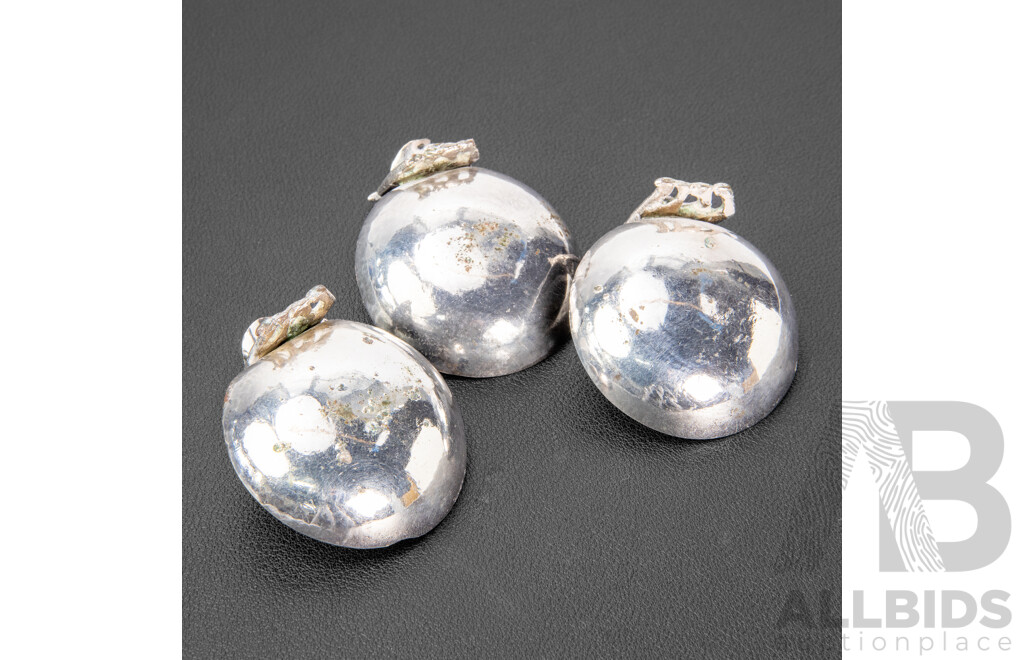 Three Vintage Silver Plate Lama Ashtrays