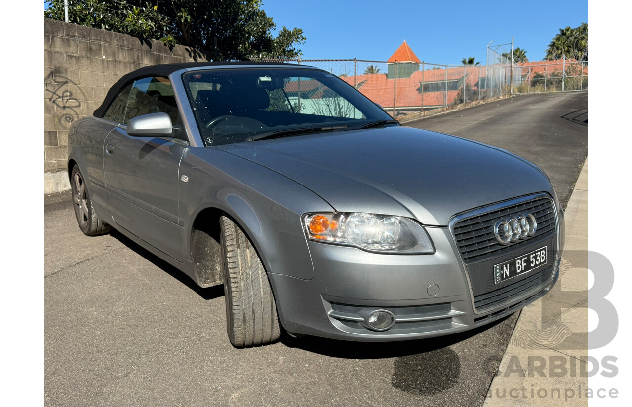 05/2007 Audi A4 1.8T CABRIOLET FWD B7 2D Cabriolet Grey 1.8L