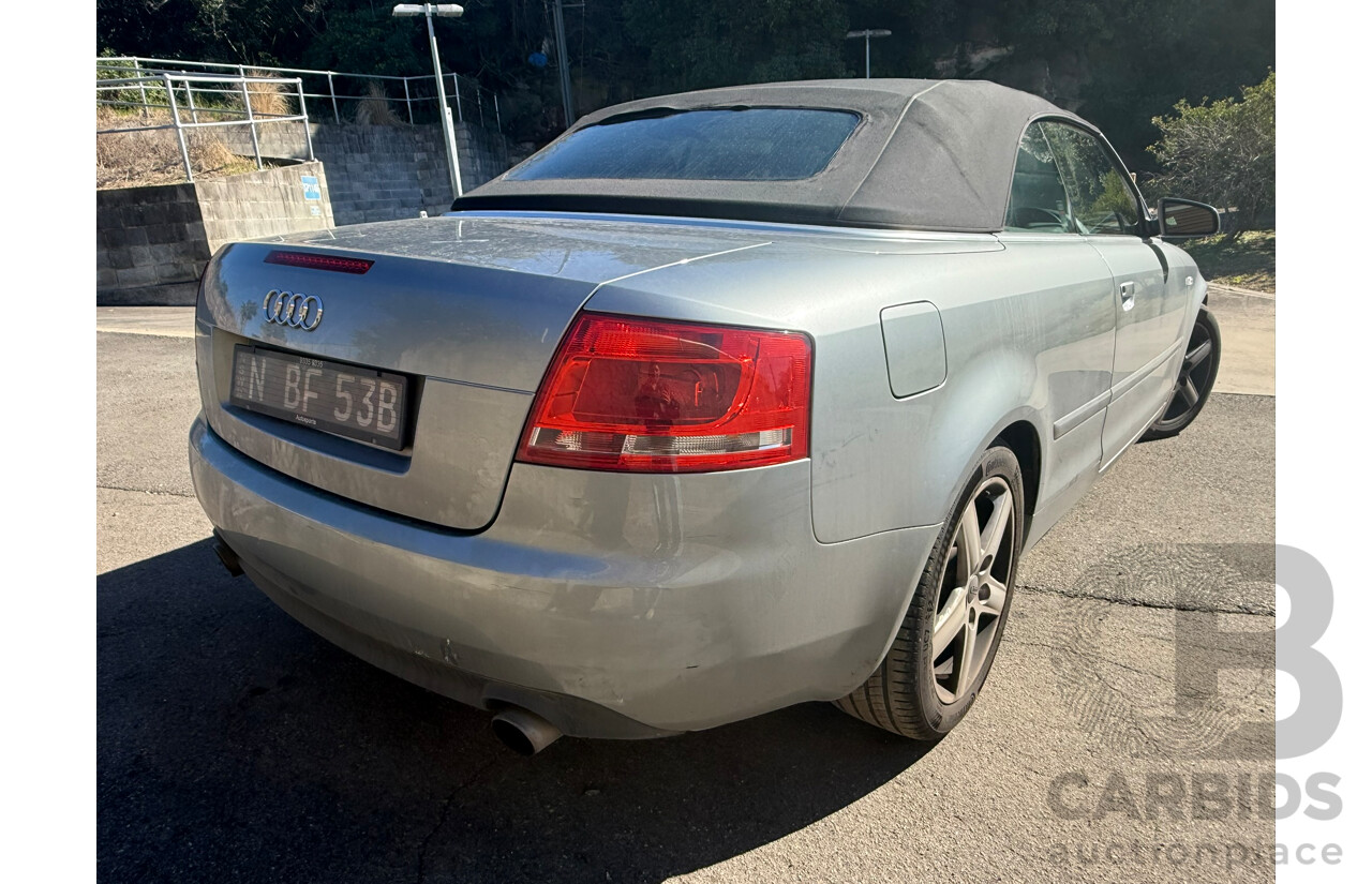 05/2007 Audi A4 1.8T CABRIOLET FWD B7 2D Cabriolet Grey 1.8L