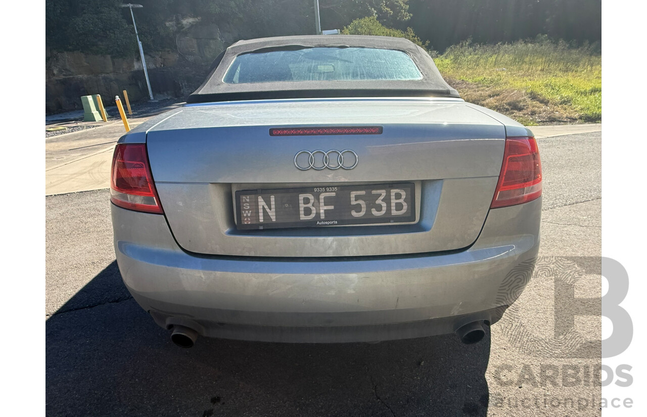 05/2007 Audi A4 1.8T CABRIOLET FWD B7 2D Cabriolet Grey 1.8L