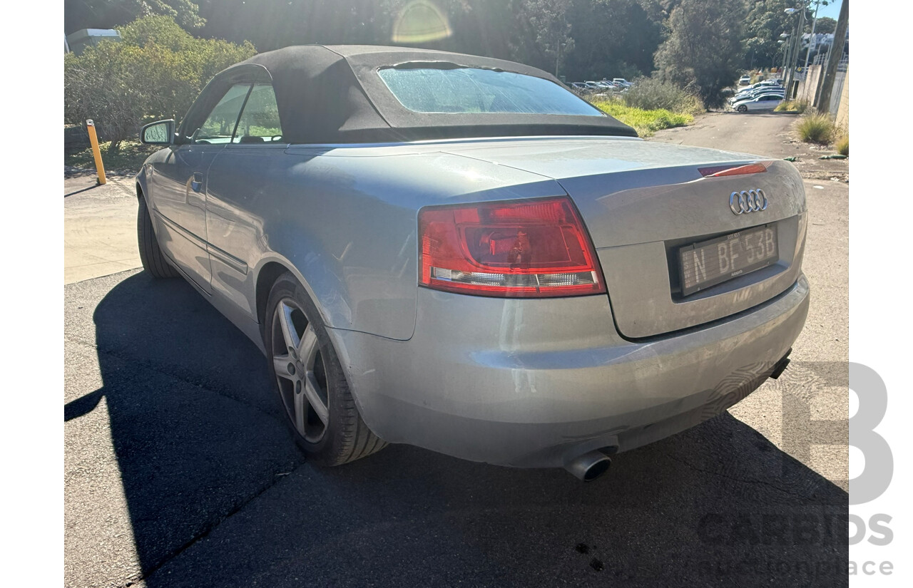 05/2007 Audi A4 1.8T CABRIOLET FWD B7 2D Cabriolet Grey 1.8L