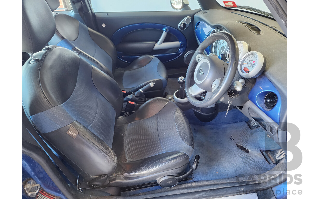 11/2004 Mini Cooper S R53 UPGRADE 2d Hatchback Blue 1.6L