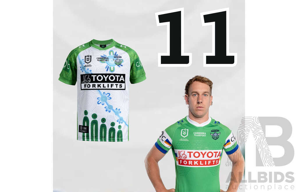11. Zac Hosking - Match Worn and Signed Canberra Raiders 2026 Indigenous Round Jersey - Round 23 v Knights - Proceeds towards the Raiders Foundation