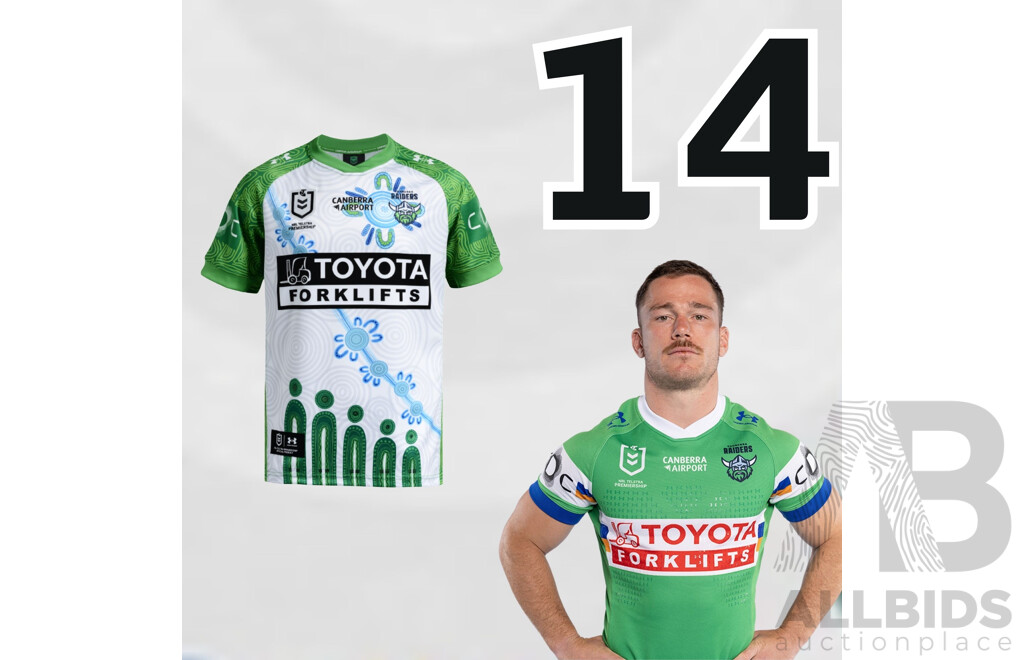 14. Tom Starling - Match Worn and Signed Canberra Raiders 2026 Indigenous Round Jersey - Round 23 v Knights - Proceeds towards the Raiders Foundation