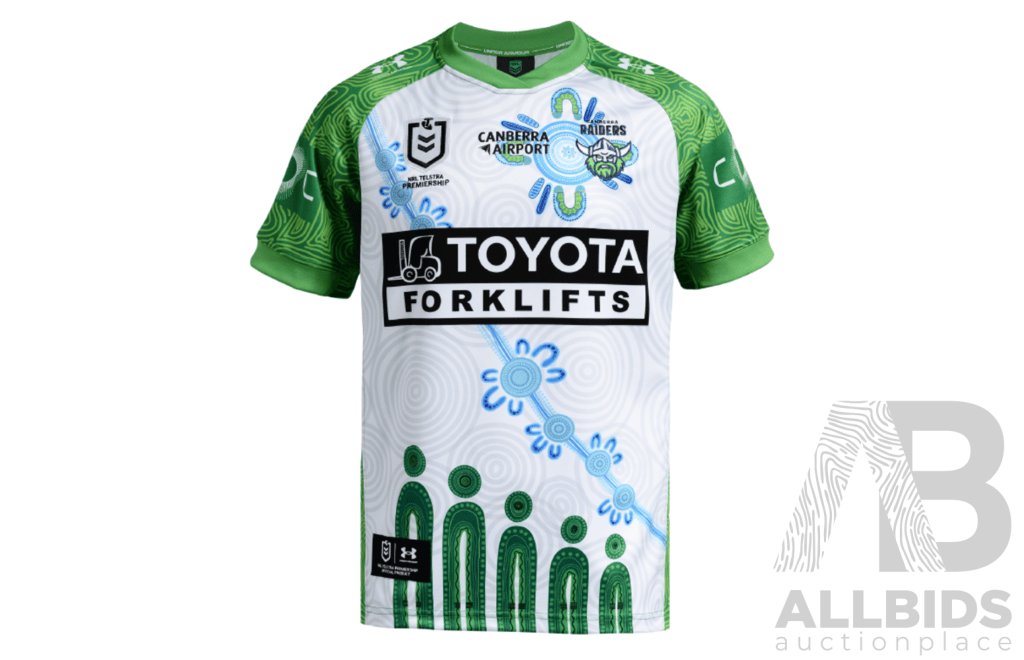 7. Ethan Sanders - Match Worn and Signed Canberra Raiders 2026 Indigenous Round Jersey - Round 23 v Knights - Proceeds towards the Raiders Foundation