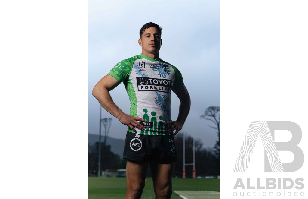 7. Ethan Sanders - Match Worn and Signed Canberra Raiders 2026 Indigenous Round Jersey - Round 23 v Knights - Proceeds towards the Raiders Foundation