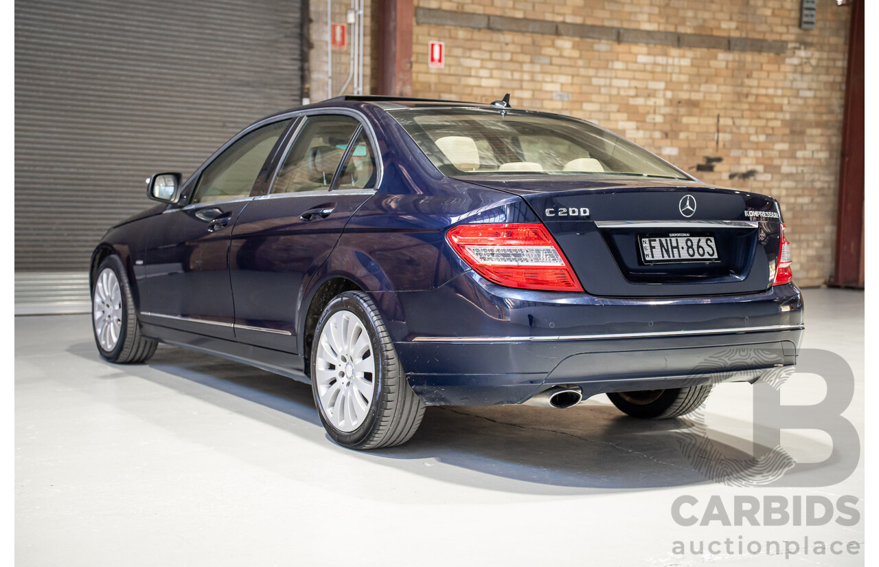 10/2007 Mercedes-Benz C200 Kompressor Classic W204 4D Sedan Blue Supercharged 1.8L