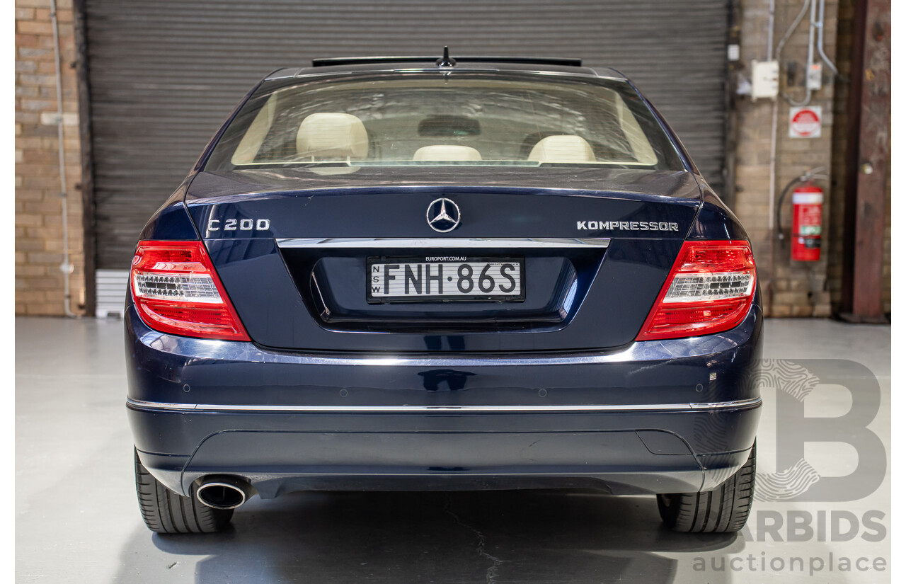 10/2007 Mercedes-Benz C200 Kompressor Classic W204 4D Sedan Blue Supercharged 1.8L