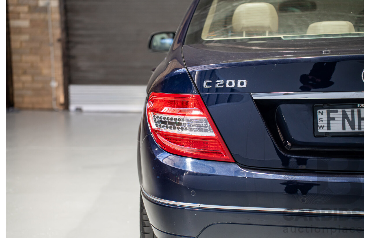 10/2007 Mercedes-Benz C200 Kompressor Classic W204 4D Sedan Blue Supercharged 1.8L