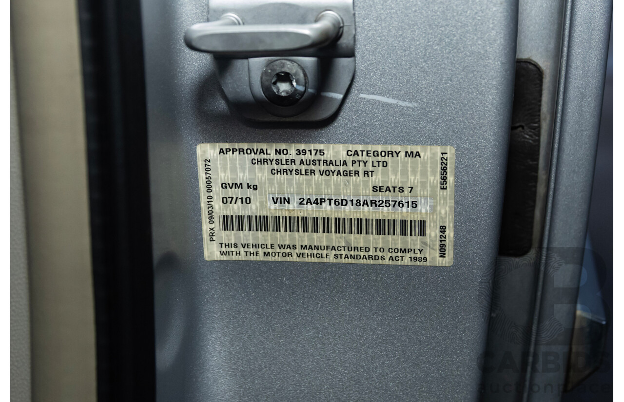 07/2010 Chrysler Grand Voyager Limited RT 4D Wagon Silver 3.8L