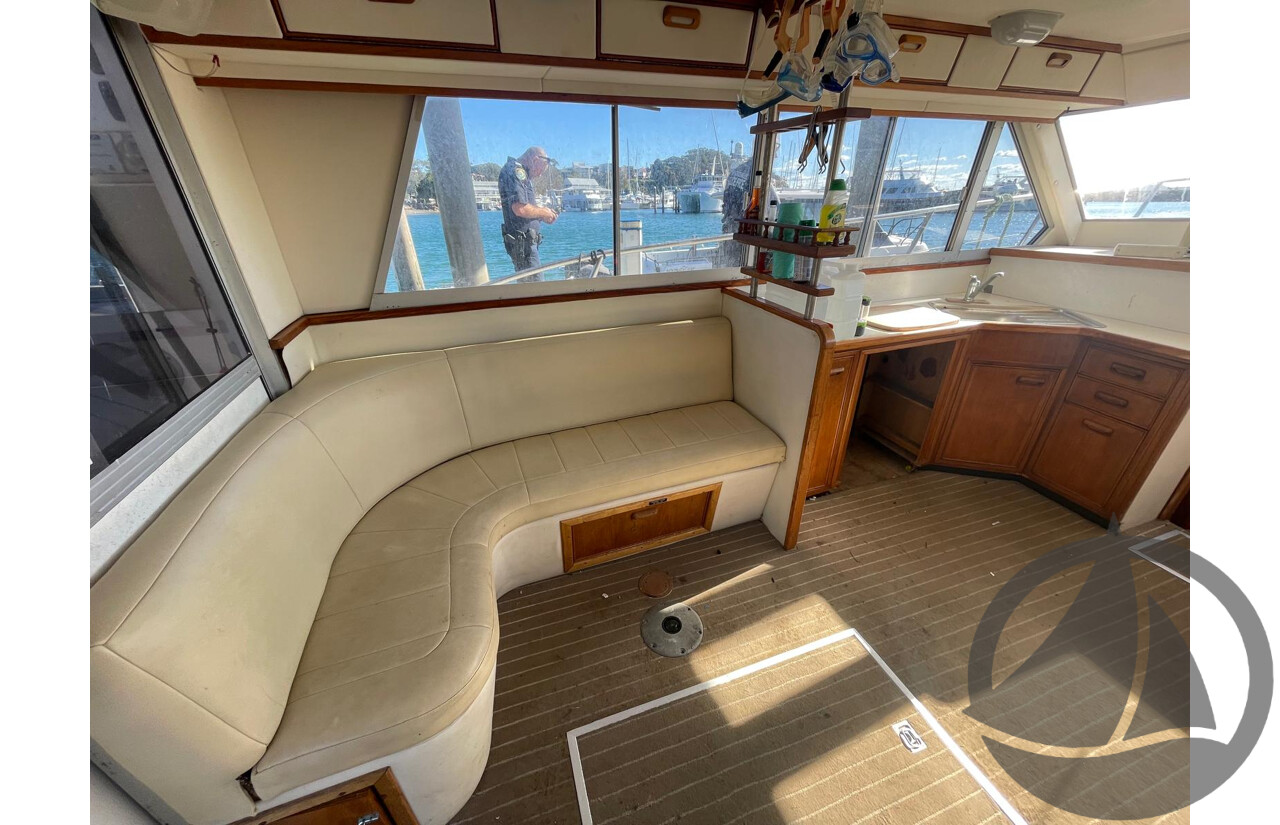 NO RESERVE NSW POLICE AUCTION - Steber 41 Flybridge ‘Seas the Day’, Twin Caterpillar Diesel Engines