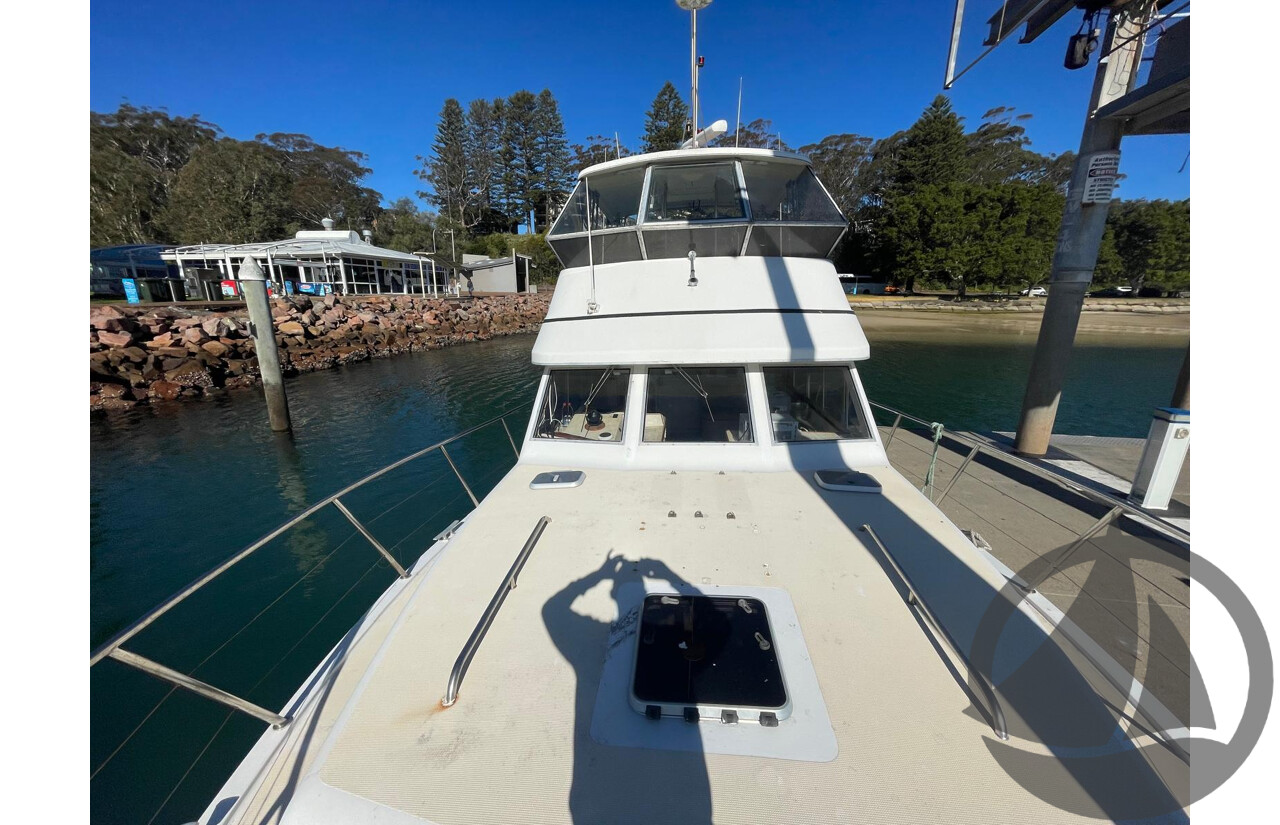 NO RESERVE NSW POLICE AUCTION - Steber 41 Flybridge ‘Seas the Day’, Twin Caterpillar Diesel Engines