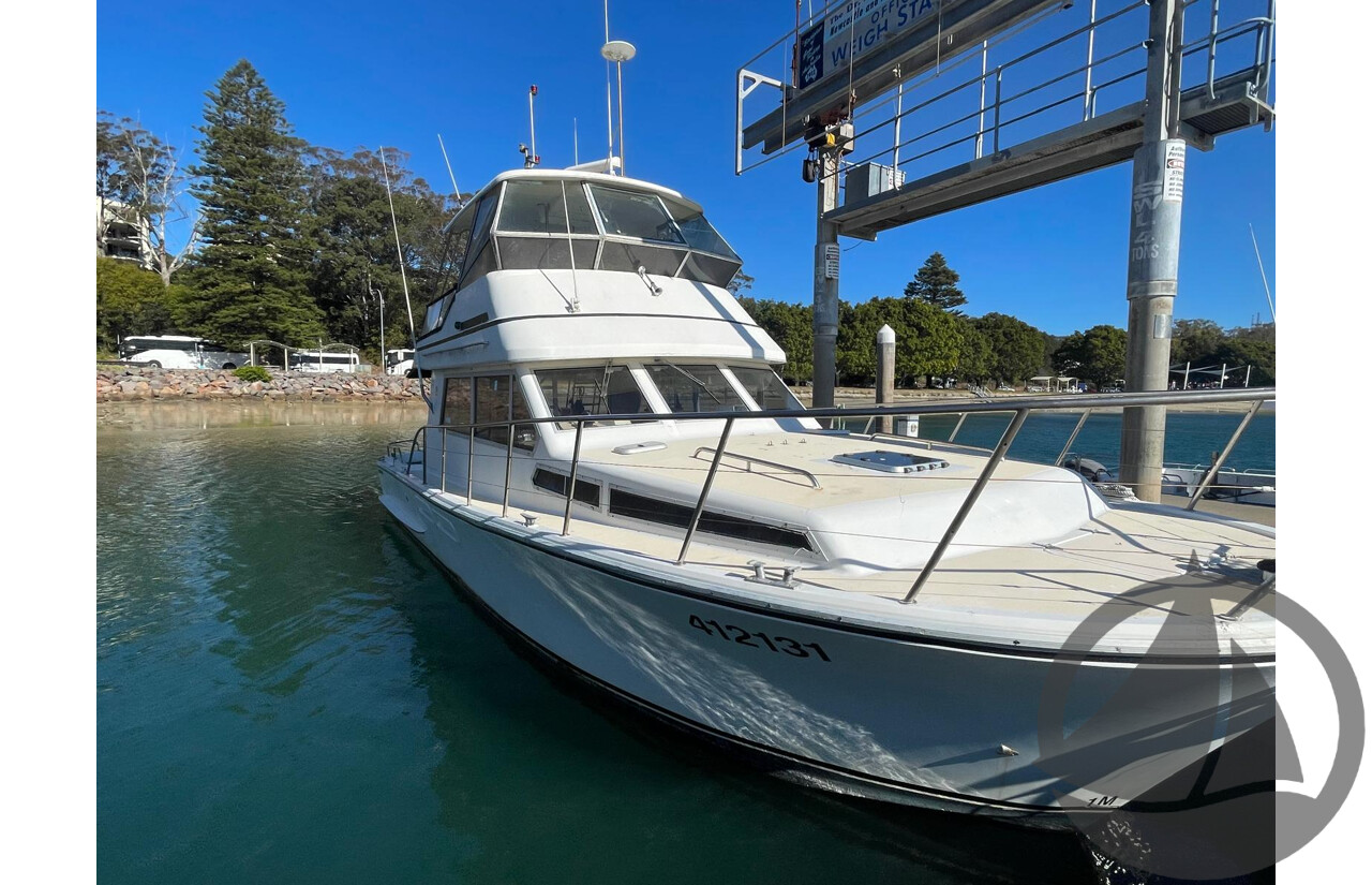 NO RESERVE NSW POLICE AUCTION - Steber 41 Flybridge ‘Seas the Day’, Twin Caterpillar Diesel Engines
