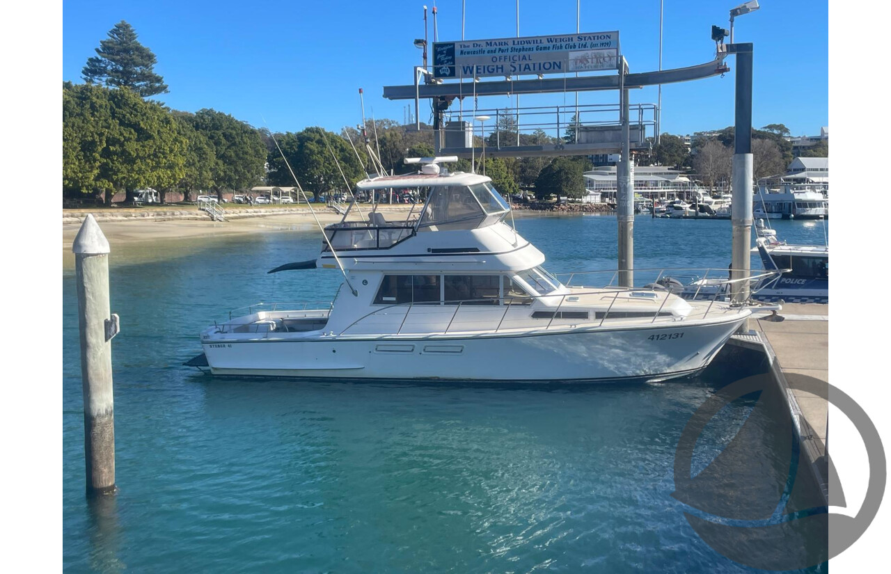 NO RESERVE NSW POLICE AUCTION - Steber 41 Flybridge ‘Seas the Day’, Twin Caterpillar Diesel Engines