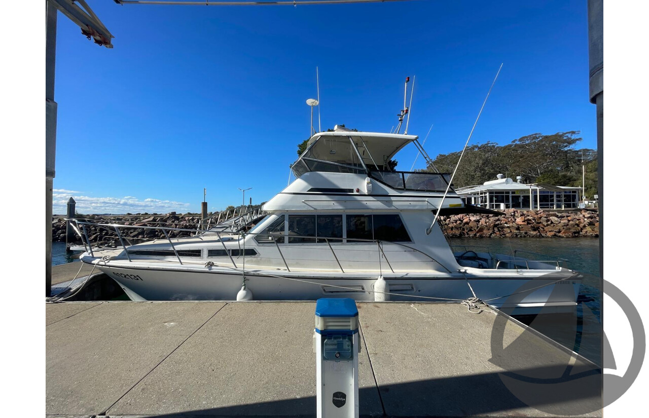 NO RESERVE NSW POLICE AUCTION - Steber 41 Flybridge ‘Seas the Day’, Twin Caterpillar Diesel Engines
