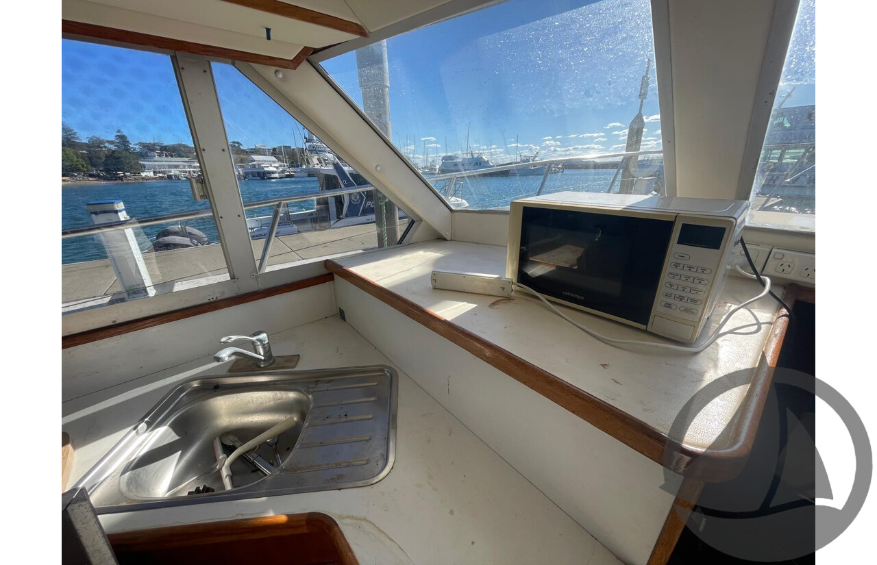 NO RESERVE NSW POLICE AUCTION - Steber 41 Flybridge ‘Seas the Day’, Twin Caterpillar Diesel Engines