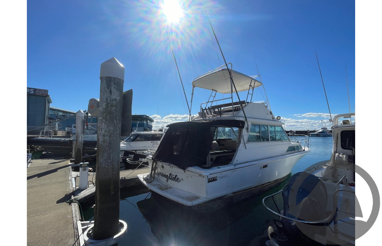 NO RESERVE NSW POLICE AUCTION - Mariner 34 Flybridge, Twin Shaft Drive Engines