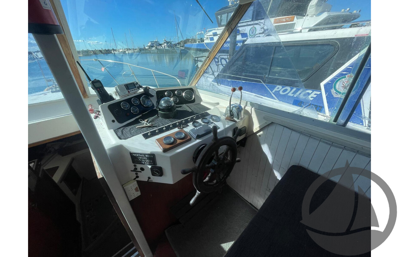 NO RESERVE NSW POLICE AUCTION - Mariner 34 Flybridge, Twin Shaft Drive Engines