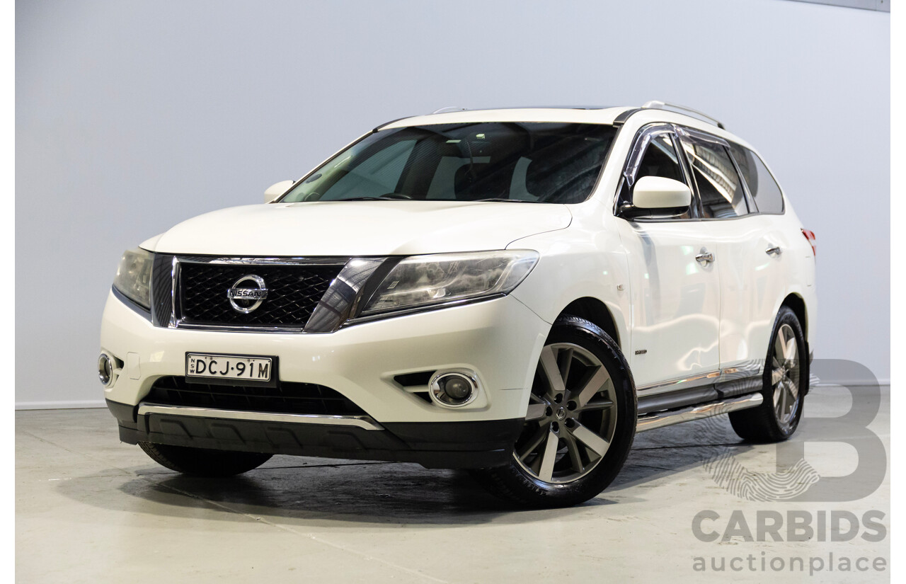 12/2015 Nissan Pathfinder Ti Hybrid(4x4) R52 4D Wagon White 2.5L