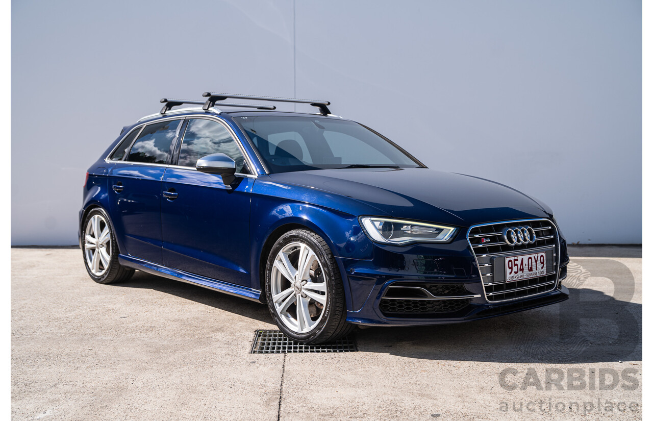 03/2014 Audi S3 Sportback Quattro (AWD) 8V MY14 5d Hatchback Estoril Blue Crystal Turbo 2.0L
