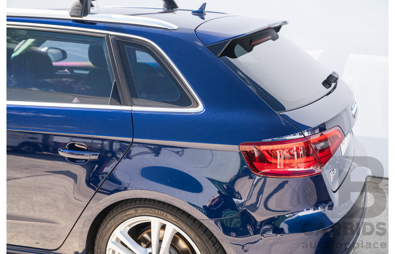 03/2014 Audi S3 Sportback Quattro (AWD) 8V MY14 5d Hatchback Estoril Blue Crystal Turbo 2.0L