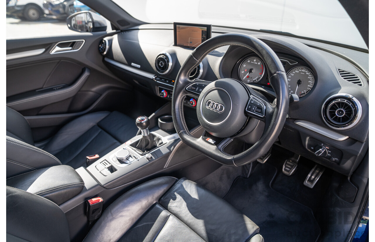 03/2014 Audi S3 Sportback Quattro (AWD) 8V MY14 5d Hatchback Estoril Blue Crystal Turbo 2.0L