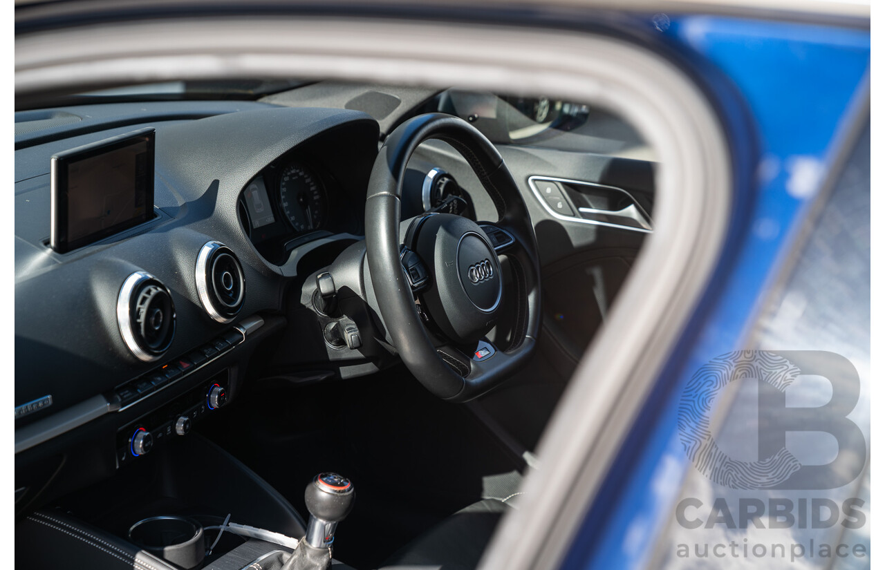 03/2014 Audi S3 Sportback Quattro (AWD) 8V MY14 5d Hatchback Estoril Blue Crystal Turbo 2.0L