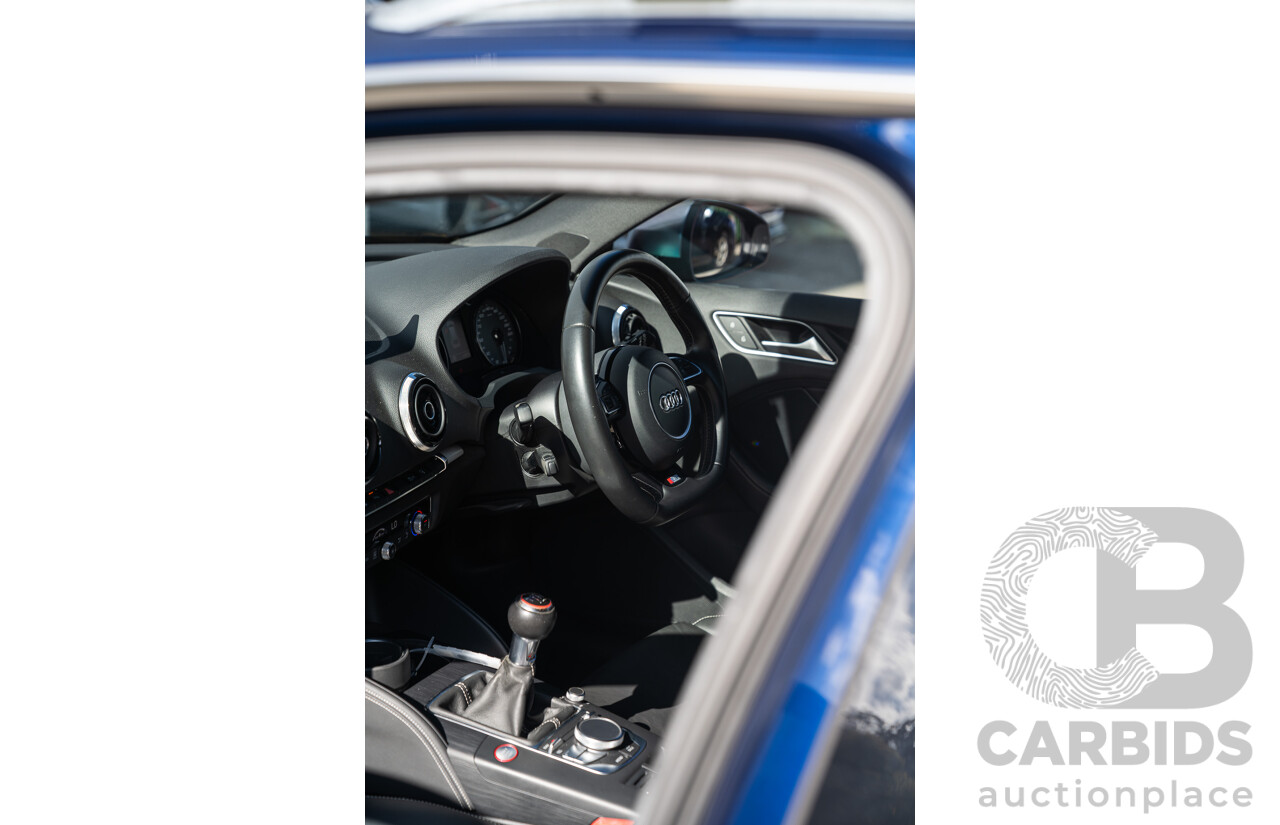 03/2014 Audi S3 Sportback Quattro (AWD) 8V MY14 5d Hatchback Estoril Blue Crystal Turbo 2.0L