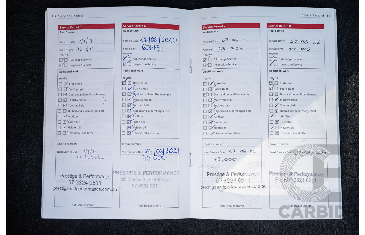 03/2014 Audi S3 Sportback Quattro (AWD) 8V MY14 5d Hatchback Estoril Blue Crystal Turbo 2.0L