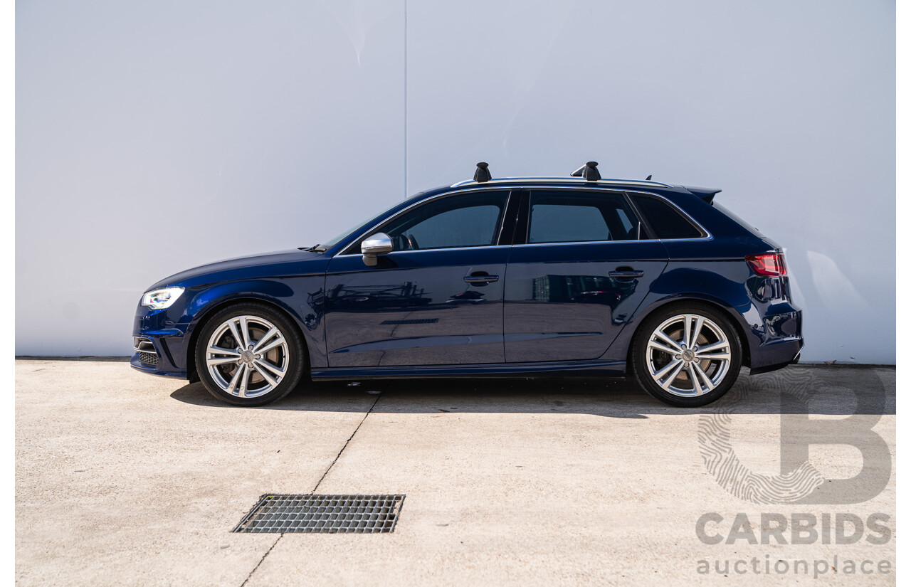 03/2014 Audi S3 Sportback Quattro (AWD) 8V MY14 5d Hatchback Estoril Blue Crystal Turbo 2.0L
