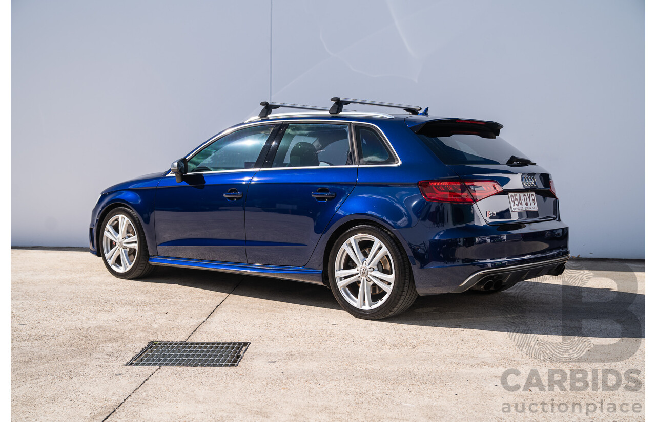 03/2014 Audi S3 Sportback Quattro (AWD) 8V MY14 5d Hatchback Estoril Blue Crystal Turbo 2.0L